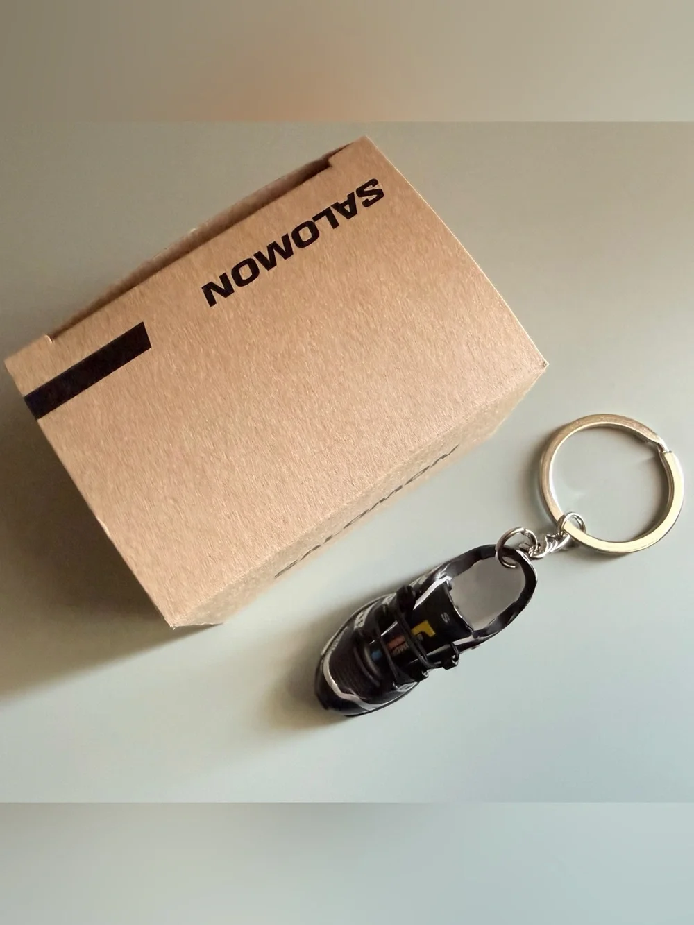 Salomon XT-6 GTX Sneaker Mini Keychain Bag Charm NIB Black Silver